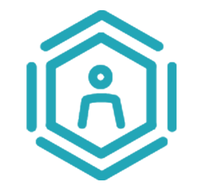 Icono de una persona rodeada por un hexagono