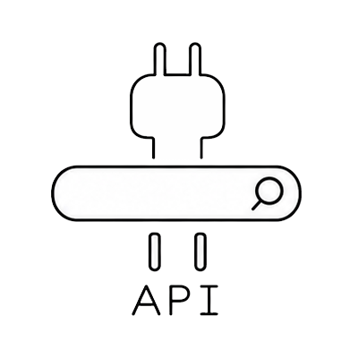 Ilustración de un enchufe con la palabra API.